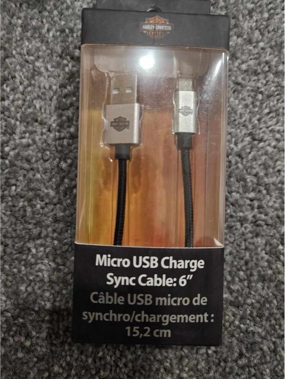 Harley-Davidson Micro USB Charge Sync Cable:6",Premium Metallic Finish